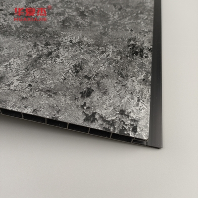Υψηλή λάμψη Μαύρο Πίνακα με Sliver Halo Pattern Πίνακες τοίχου PVC Luxury Design Πίνακα PVC για διακόσμηση σπιτιού