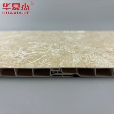 Κίτρινο μαρμάρινο PVC τοίχους μπάνιου 250mmx8mm Εύκολη εγκατάσταση Διακόσμηση