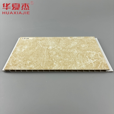 Κίτρινο μαρμάρινο PVC τοίχους μπάνιου 250mmx8mm Εύκολη εγκατάσταση Διακόσμηση